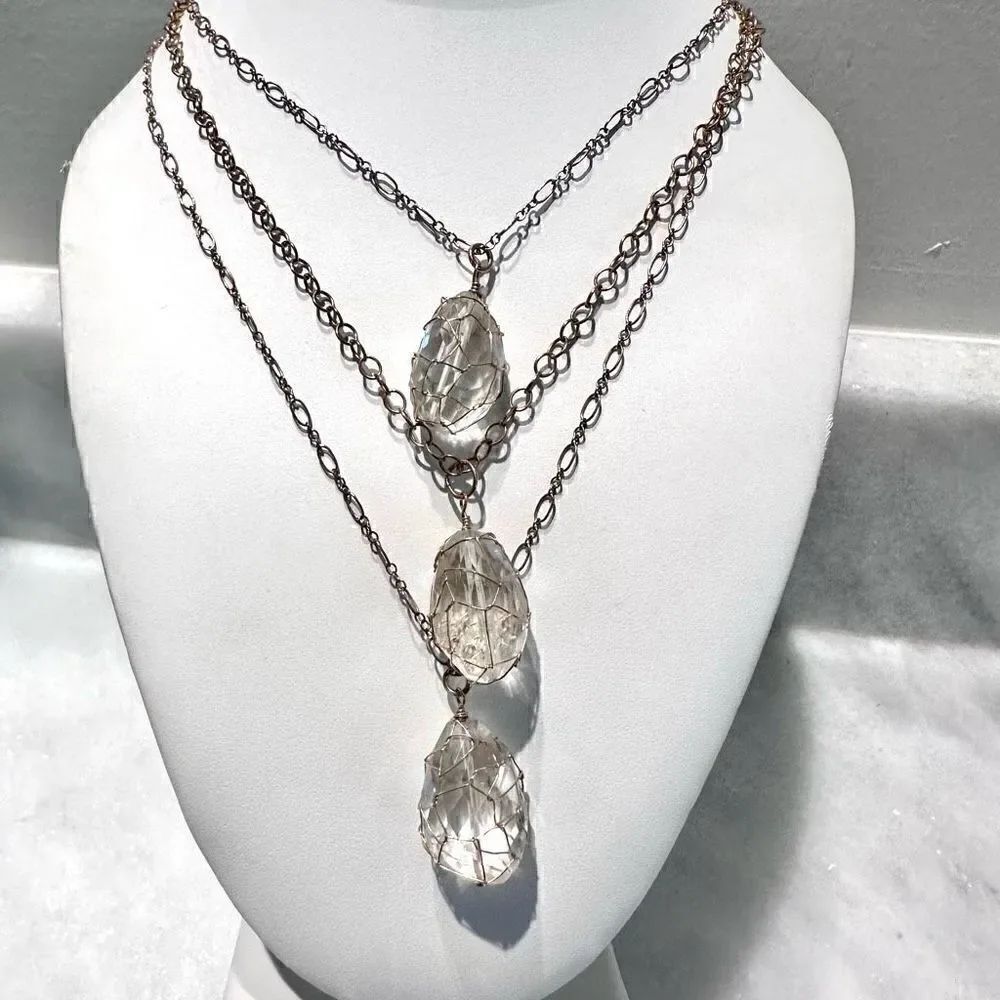 Rachel Abroms Authentic Healing Wire Wrapped Crystals Layered Necklace
